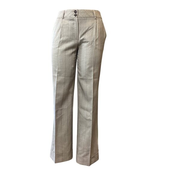 ESCADA Wool-Silk Trouser Pants Beige Lightweight "Tweed" EU34/30x28-1/2" #30R - Picture 3 of 10